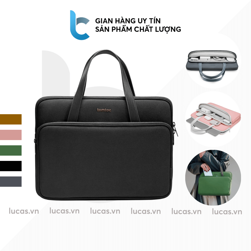 Túi Xách Cho Macbook Tomtoc Briefcase Premium Dành Cho Air/Pro 13/14inch Air 15inch 15/16inch - Bảo Hành 12 Tháng - Hàng Chính Hãng