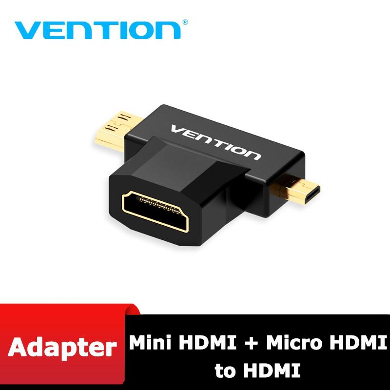 Đầu chuyển Mini HDMI + Micro HDMI to HDMI Vention AGDB0 - BEN Hàng chính hãng