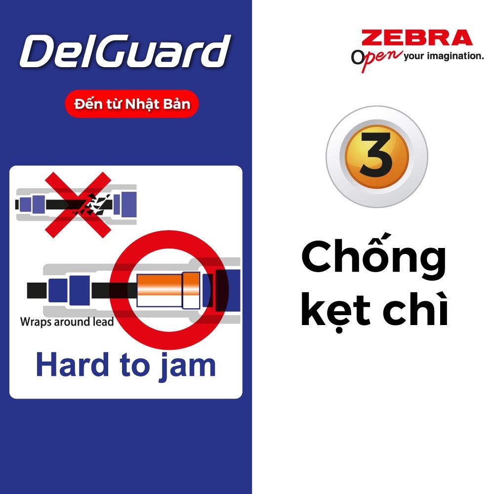 Bút chì bấm không gãy ruột Zebra Delguard 0.5mm - [Chính hãng