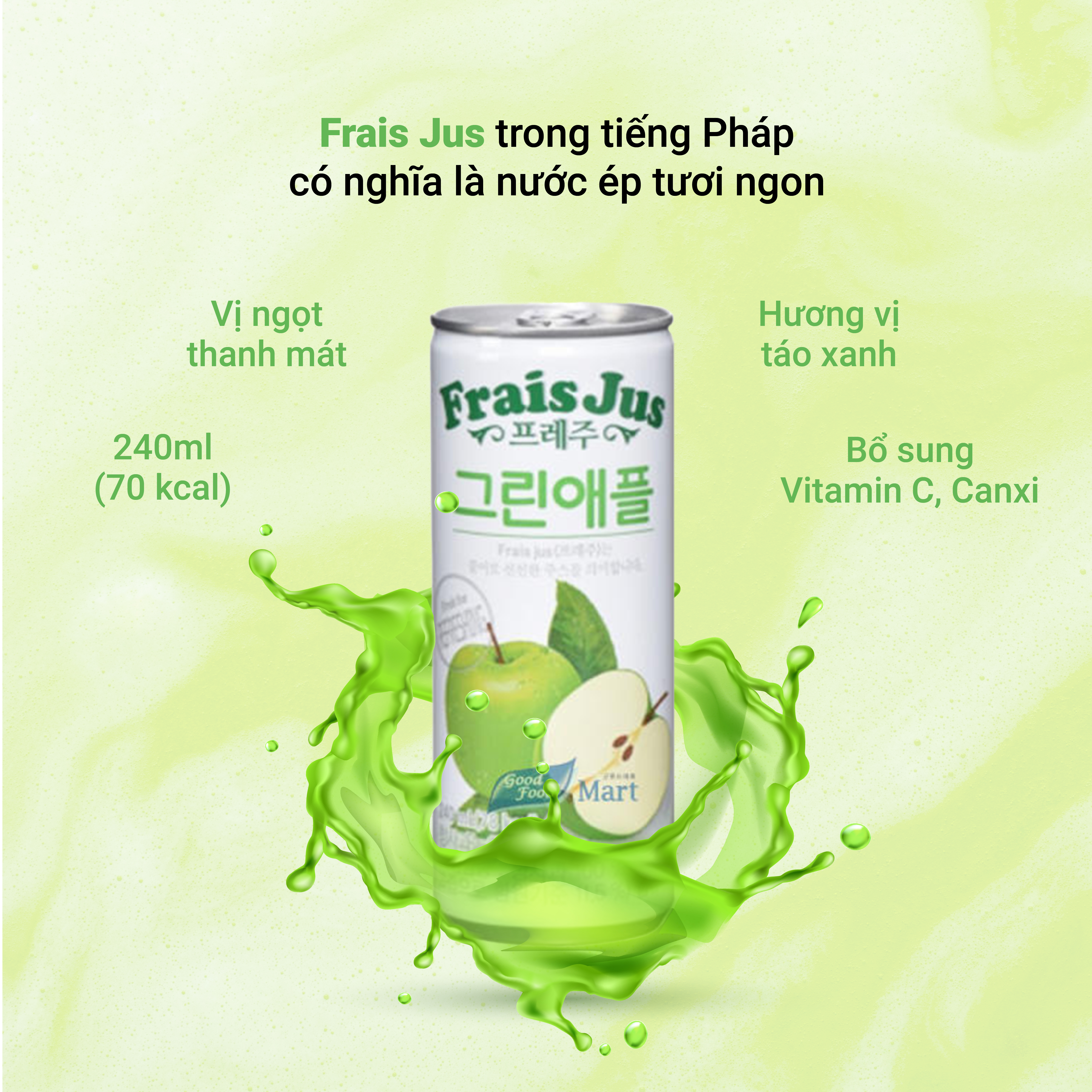 Nước Táo xanh Frais Jus 240 ml