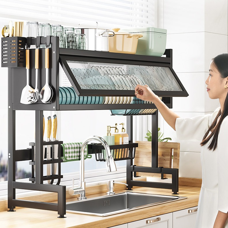 Kệ Để Chén Đĩa Có Nắp Đậy VANDO Chống Bụi Chống Côn Trùng Sạch Sẽ Tiện Lợi Cho Nhà Bếp