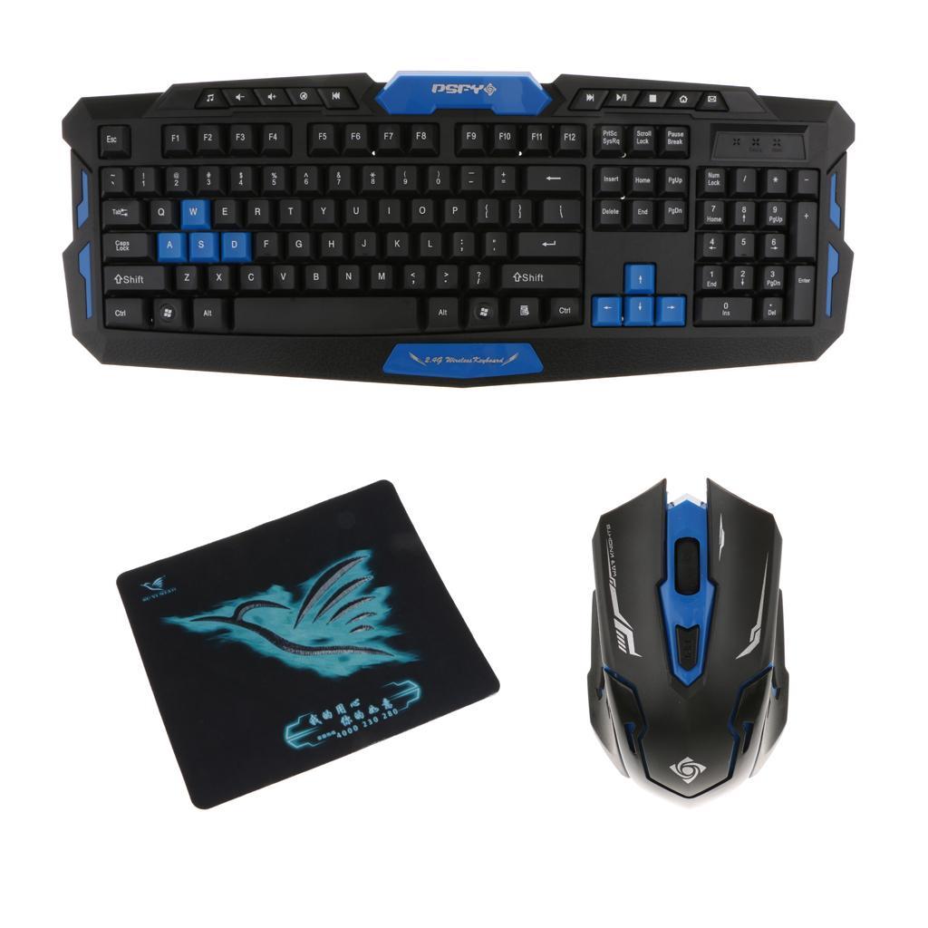 Wireless Gaming Keyboard and Mouse Set for PC With Mouse Pad