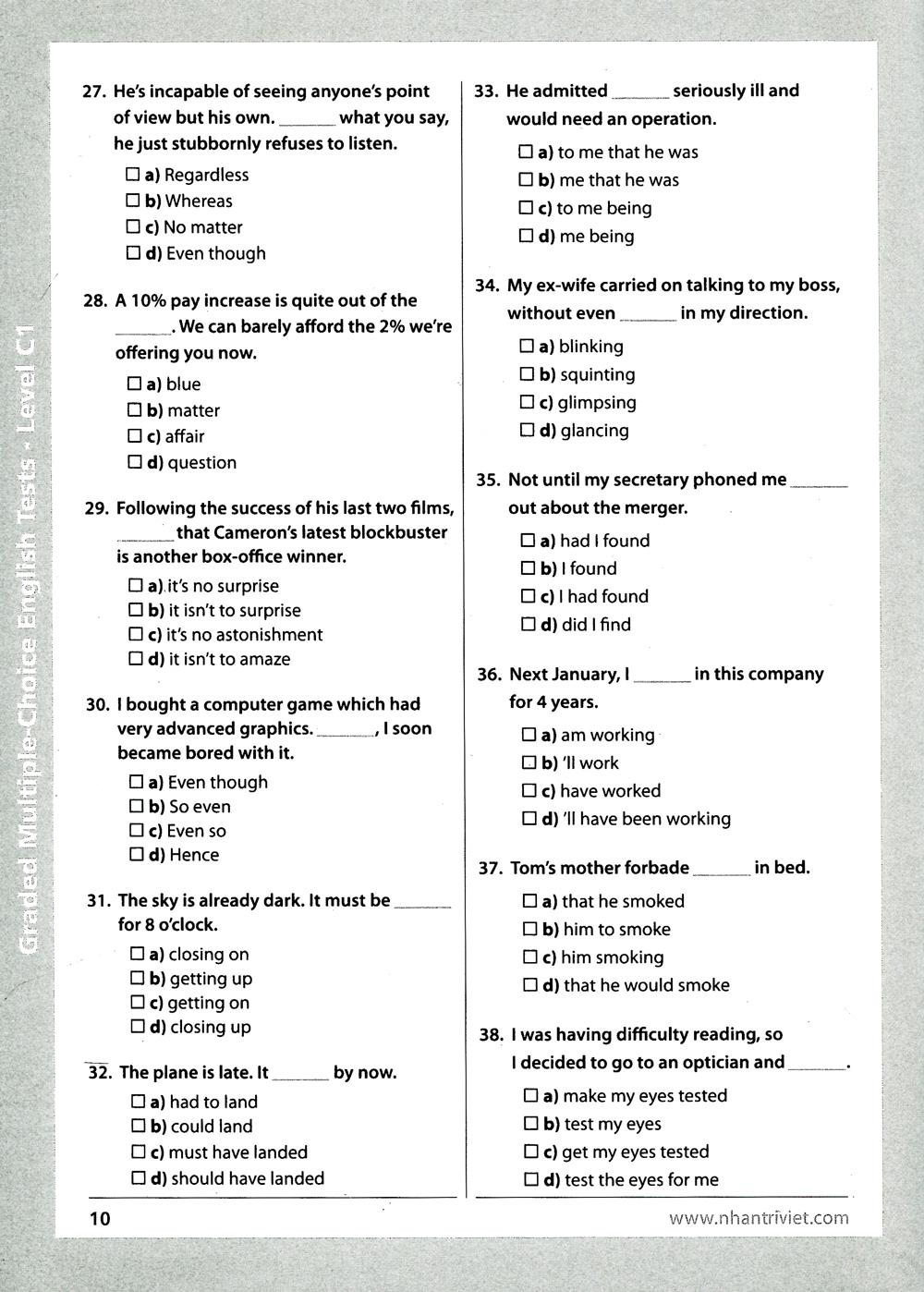 Graded Multiple - Choice English Test Level C1 (Không CD)