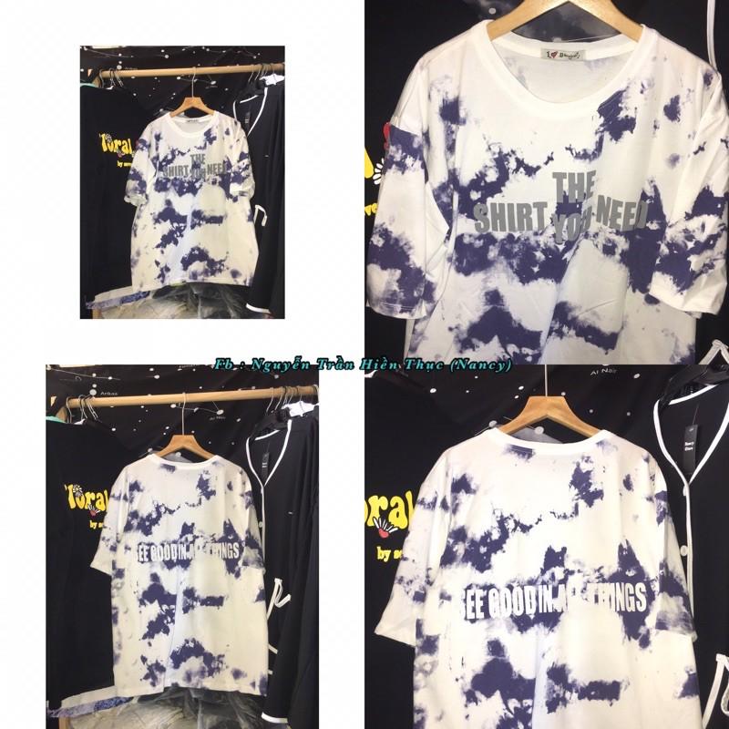 Áo Thun Tay Lỡ Nam Nữ Loang Màu Unisex