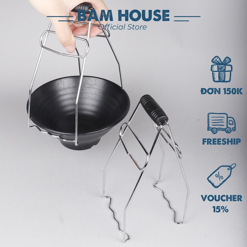 Dụng cụ gắp bát đĩa nóng inox Bam House có cán bọc cao su cao cấp GDN01 - Gia dụng bếp