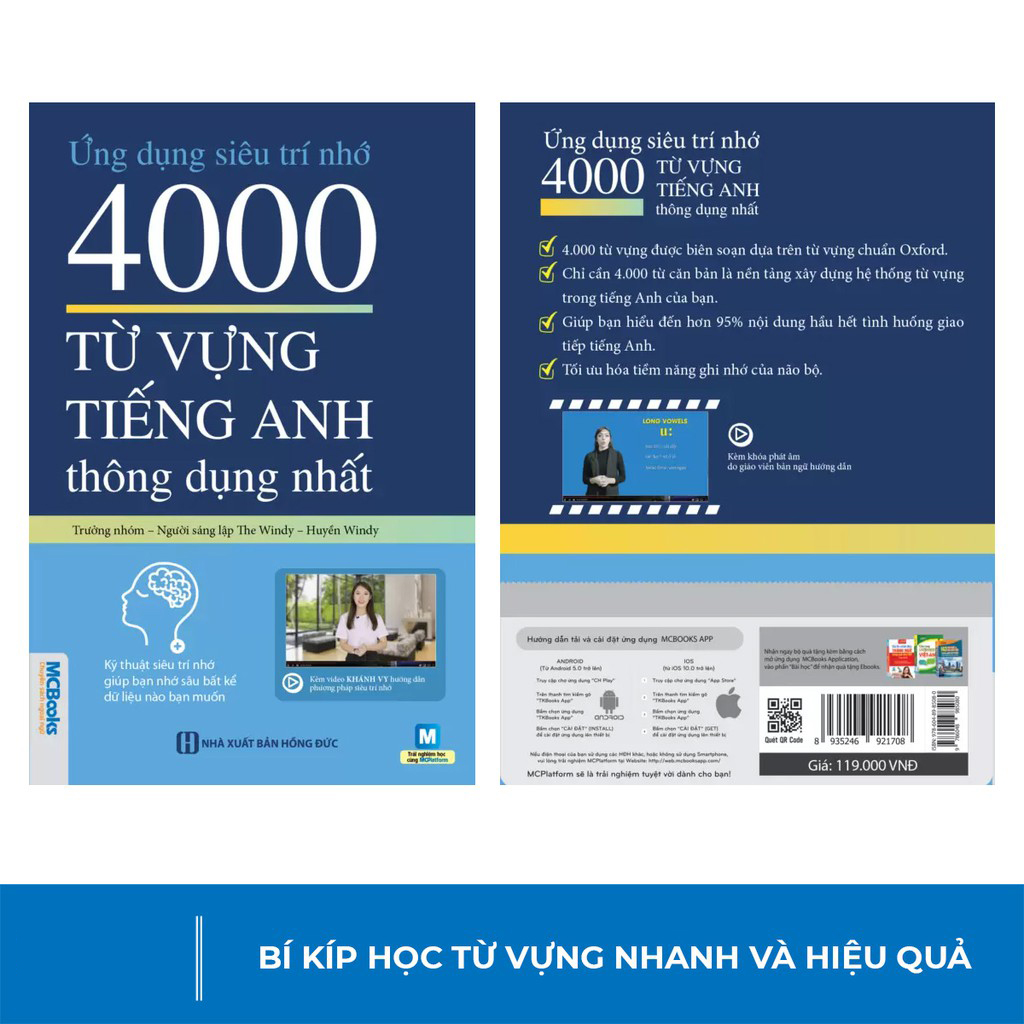 Sách Ứng Dụng Siêu Trí Nhớ 4000 Từ Vựng Tiếng Anh Thông Dụng Nhất Dành Cho Người Học Cơ Bản - Học Kèm App Online