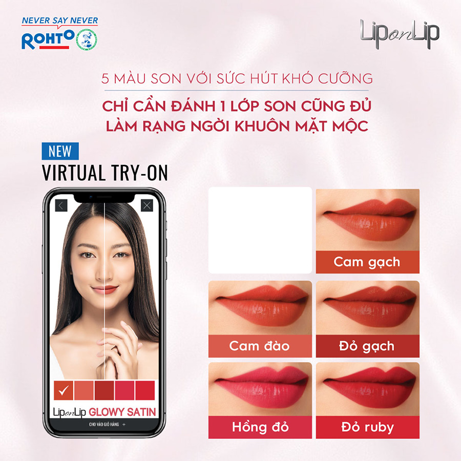 Son trang điểm dưỡng môi Lip On Lip Glowy Satin (2.2g)