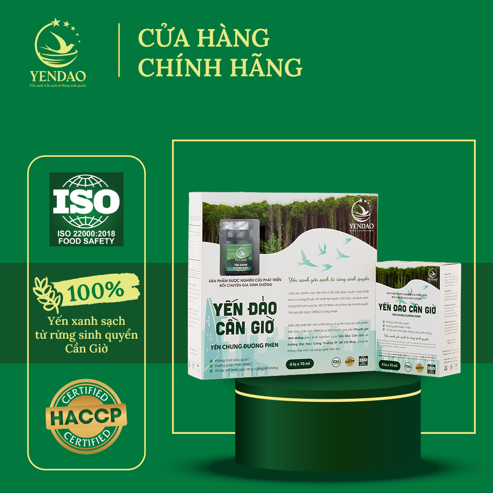 Yến Hũ Chưng Đường Phèn Yến Đảo Cần Giờ chăm sóc sức khoẻ cho mọi người hộp 4-6 hũ