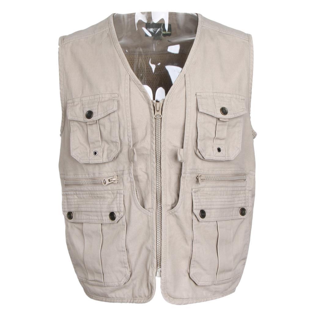 Multi Pocket Utility Vest Waistcoat Fishing Travelling Hiking Vest Jacket