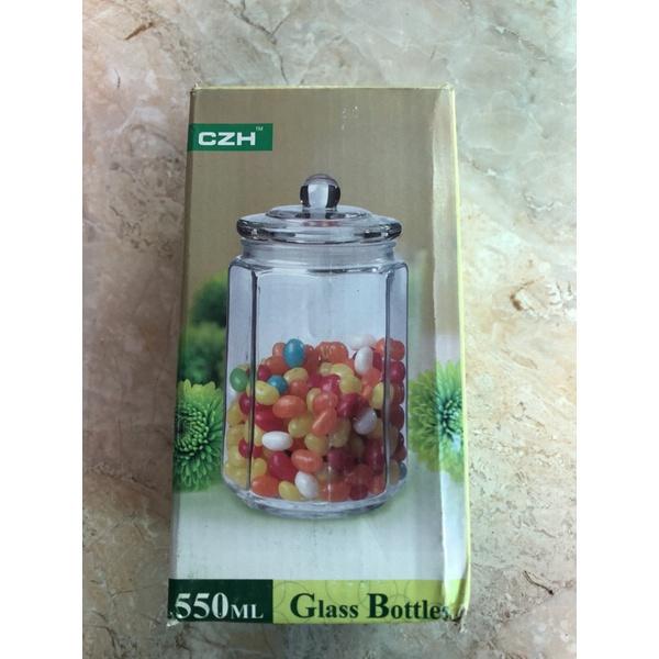 Hũ thuỷ tinh đựng gia vị có nắp kín hơi 550ml 16cm x 8cm hũ gia vị đựng muối đường bột ngọt hũ đựng hạt glass bottles