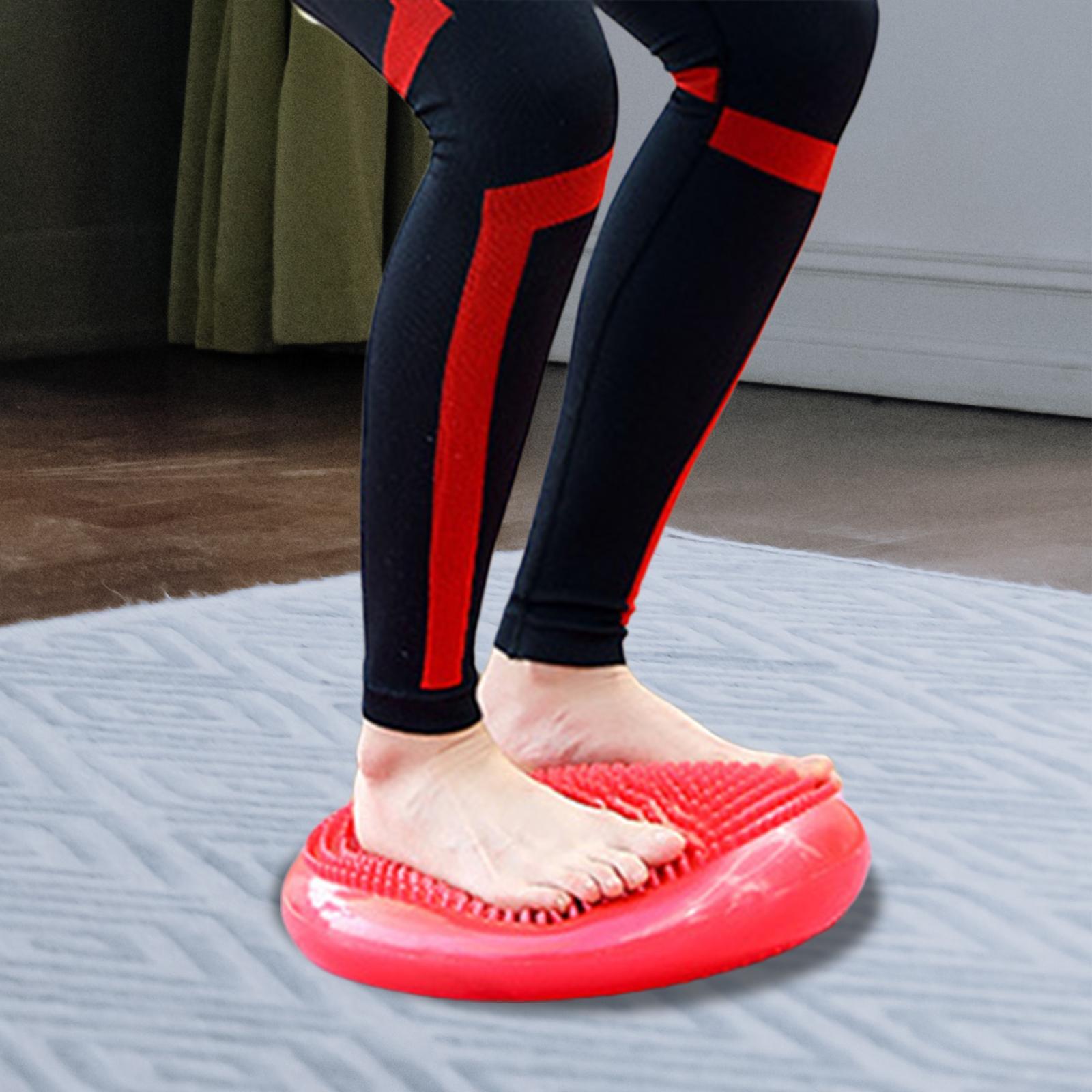 Balance Mat Stability Sitting Posture Nonslip Wiggle Seat Inflated Yoga Mat Flat Pad for Kids Adults Sports Gymnastics Workout Yoga