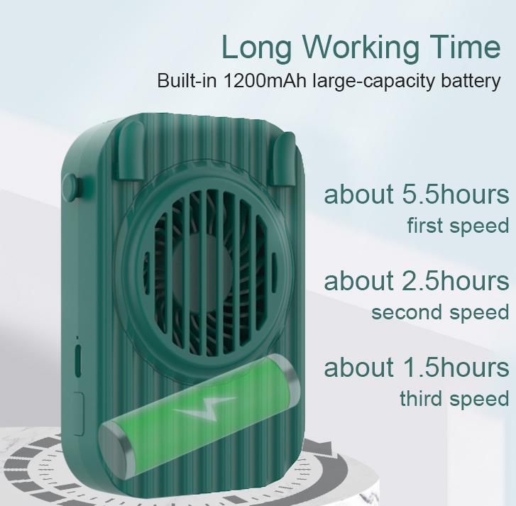 Quạt cổ di động mini, hoạt động yên tĩnh, 3 mức độ gió,sạc USB