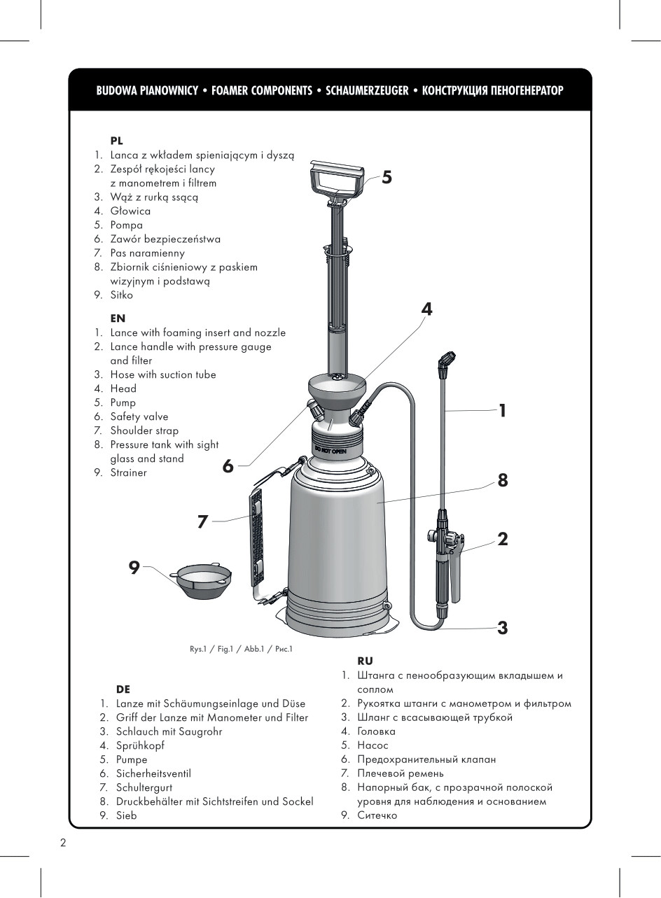 Bình Phun Tạo Bọt Cầm Tay/đeo Vai - 6l Dùng Cho Dung Dịch Tính Kiềm Xuất Xứ Ba Lan - Hàng Chính Hãng