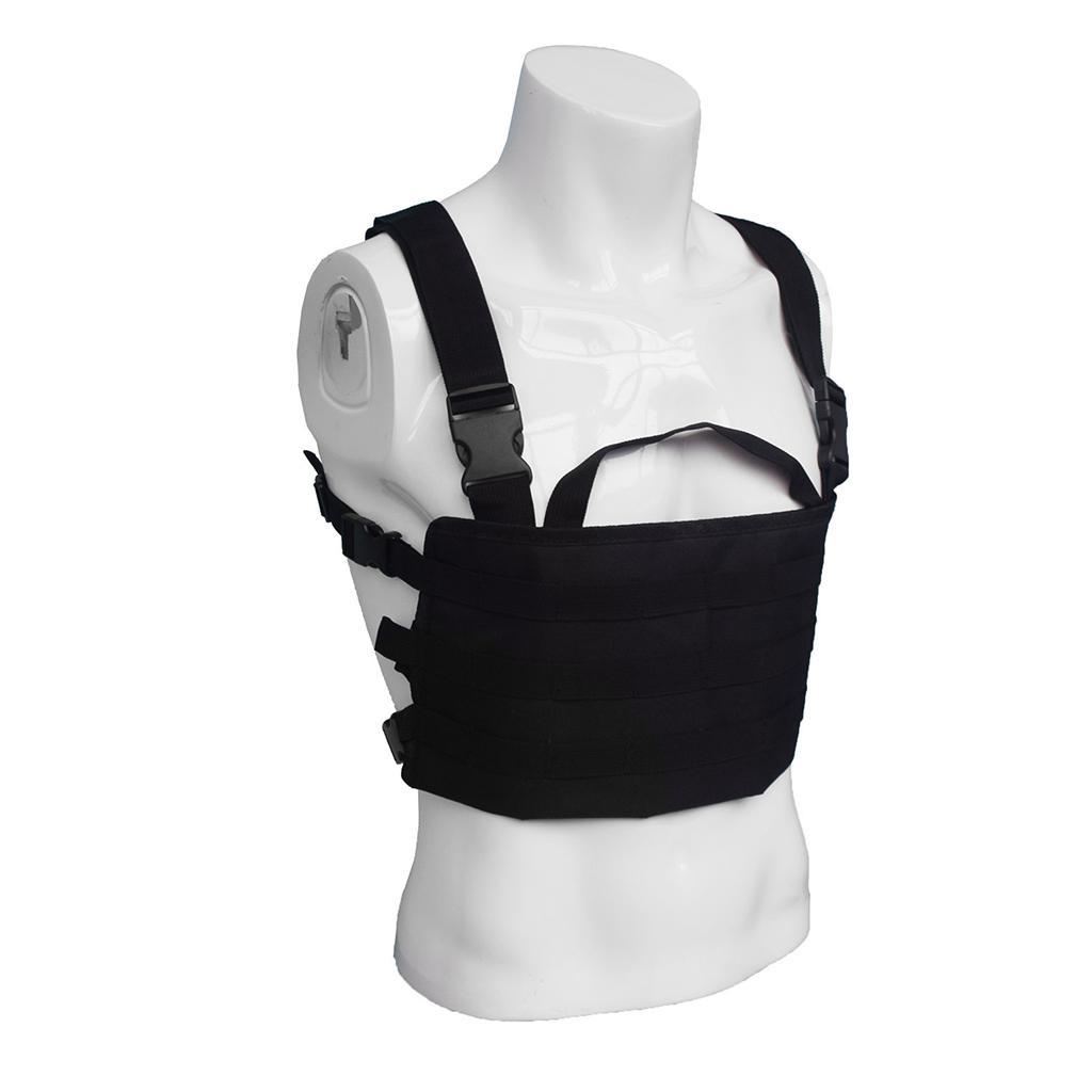 Vest Chest Bag Pouch 600D Oxford Cloth for Fishing Hiking Black