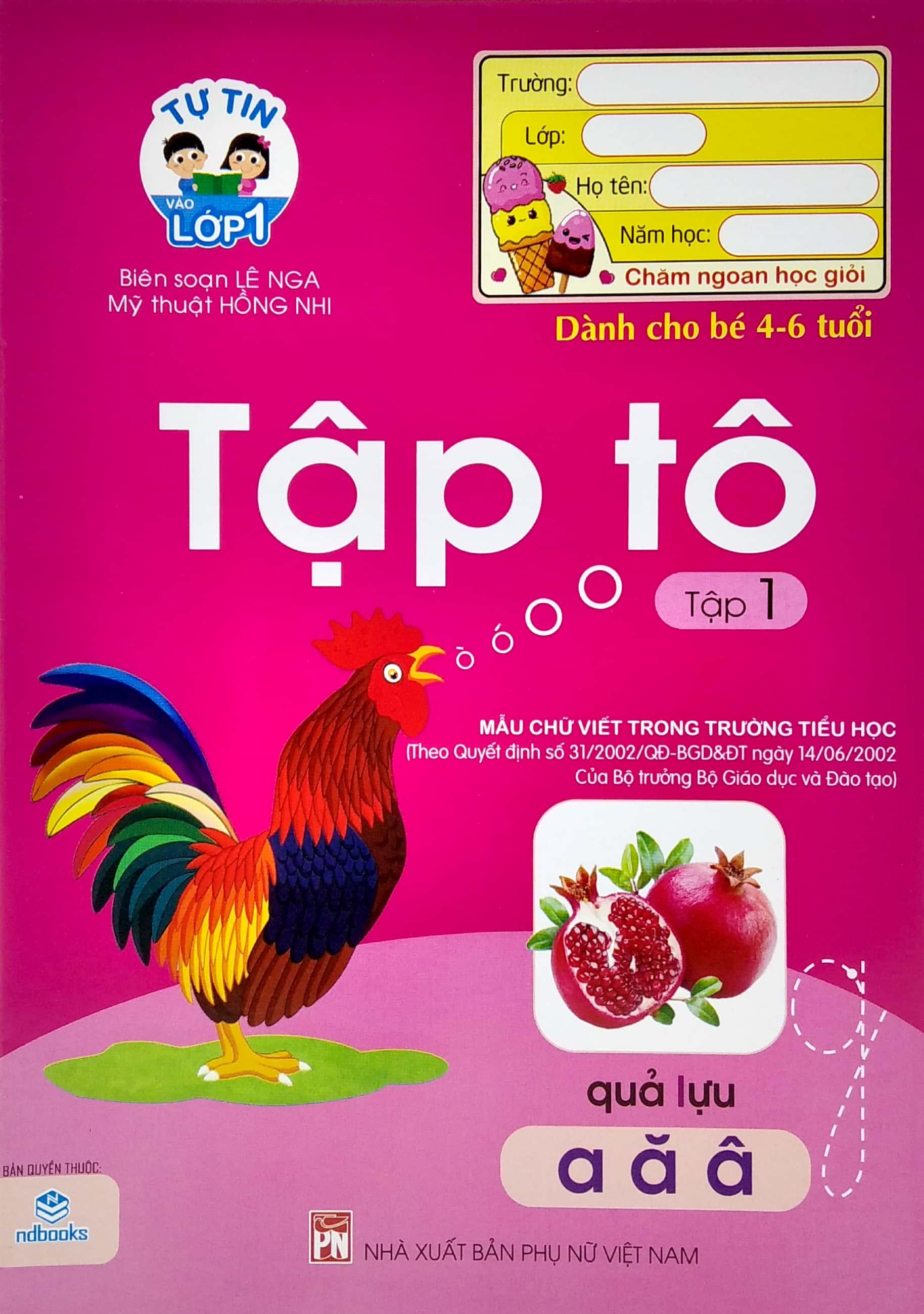 Tự Tin Vào Lớp 1 - Tập Tô - Tập 1