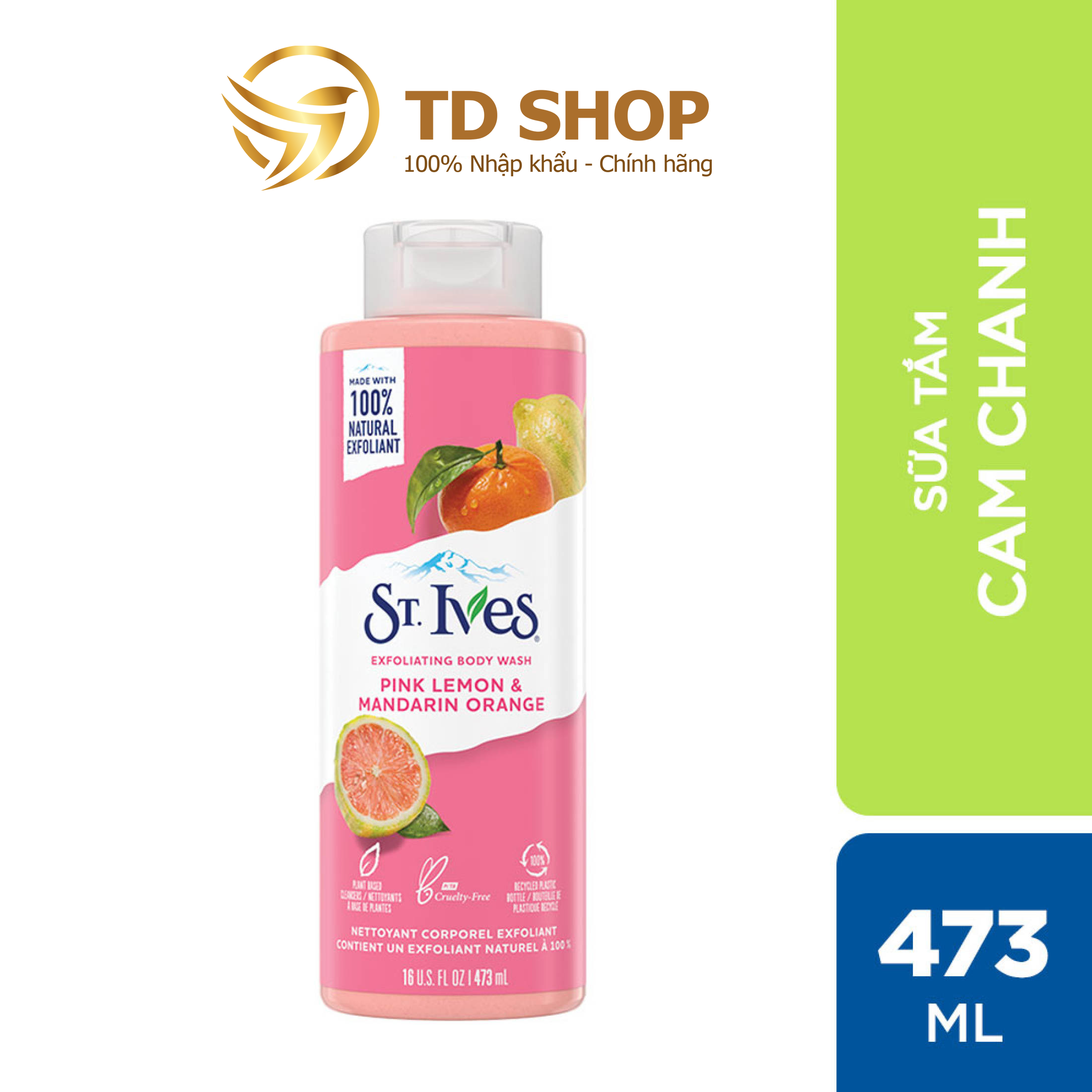 [NK Mỹ] Sữa tắm St.Ives 473ml Muối biển I Cam chanh I Yến mạch I Hương mơ tẩy tế bào chết nhập khẩu Mỹ - TD