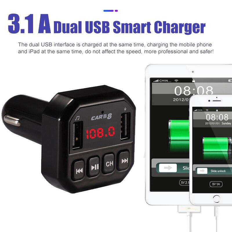 B8 Bluetooth Car MP3 Player Bộ điều chế máy phát FM rảnh tay Thẻ nhớ USB TF