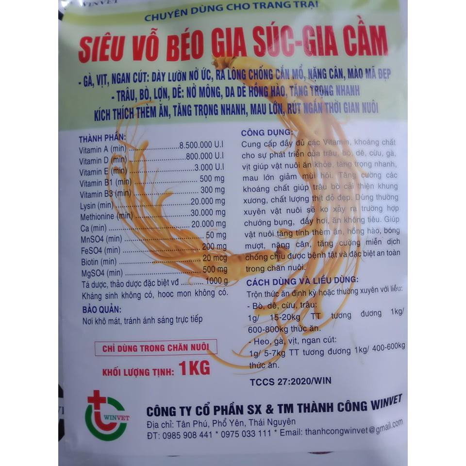 SIÊU VỖ BÉO GIA SÚC GIA CẦM (ĐẢM BẢO AN TOÀN -HIỆU QUẢ)