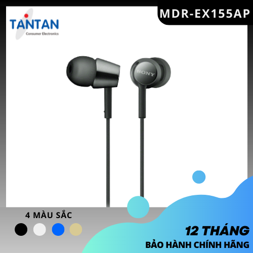 Tai nghe NHÉT TAI Sony MDR-EX155AP | FREESHIP | Loa Dynamic 9mm - Đeo thoải mái - Dải âm tần cao - Độ nhạy 103dB/mW | Hàng Chính Hãng