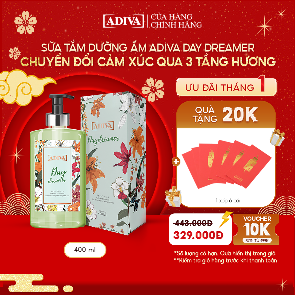 Sữa Tắm Dưỡng Ẩm  Hương Nước Hoa ADIVA Day Dreamer 400ml