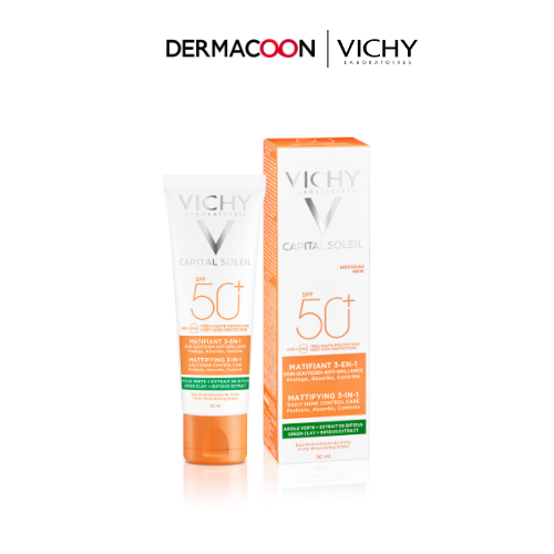 Kem Chống Nắng Chống UVA+UVB Chống Bụi Mịn Vichy SPF50+ Capital Soleil Mattifying 3in1 50ml