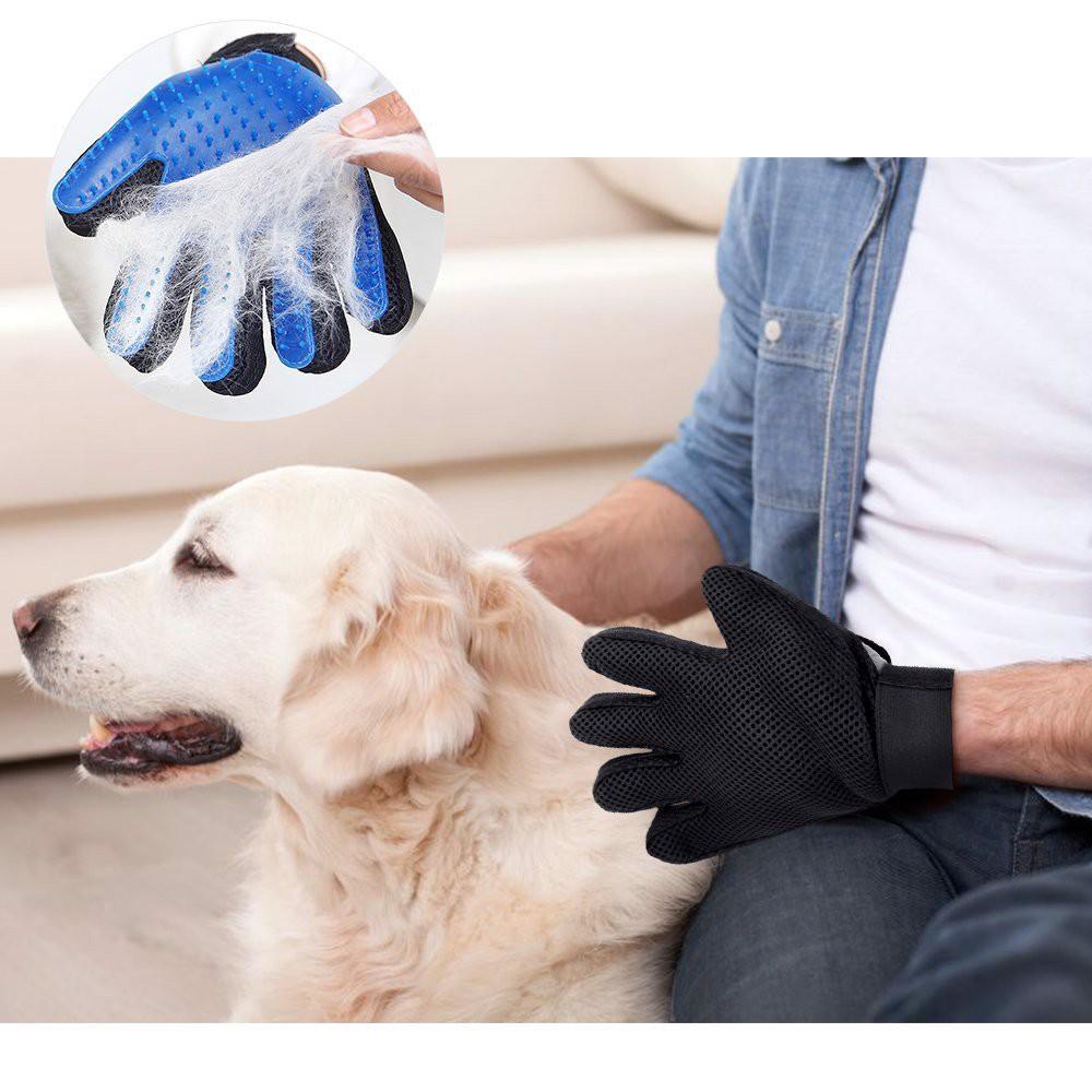 Găng tay TrueTouch chải lông rụng cho chó mèo