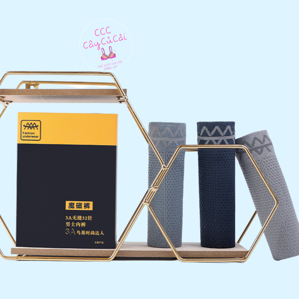 Hộp 3 Quần Sịp Đùi Nam AAA - Quần Sịp Đùi Nam Sợi Nano Kháng Khuẩn Thoáng Mát Thấm Hút Mồ Hôi Freesize dưới 70kg CCC168