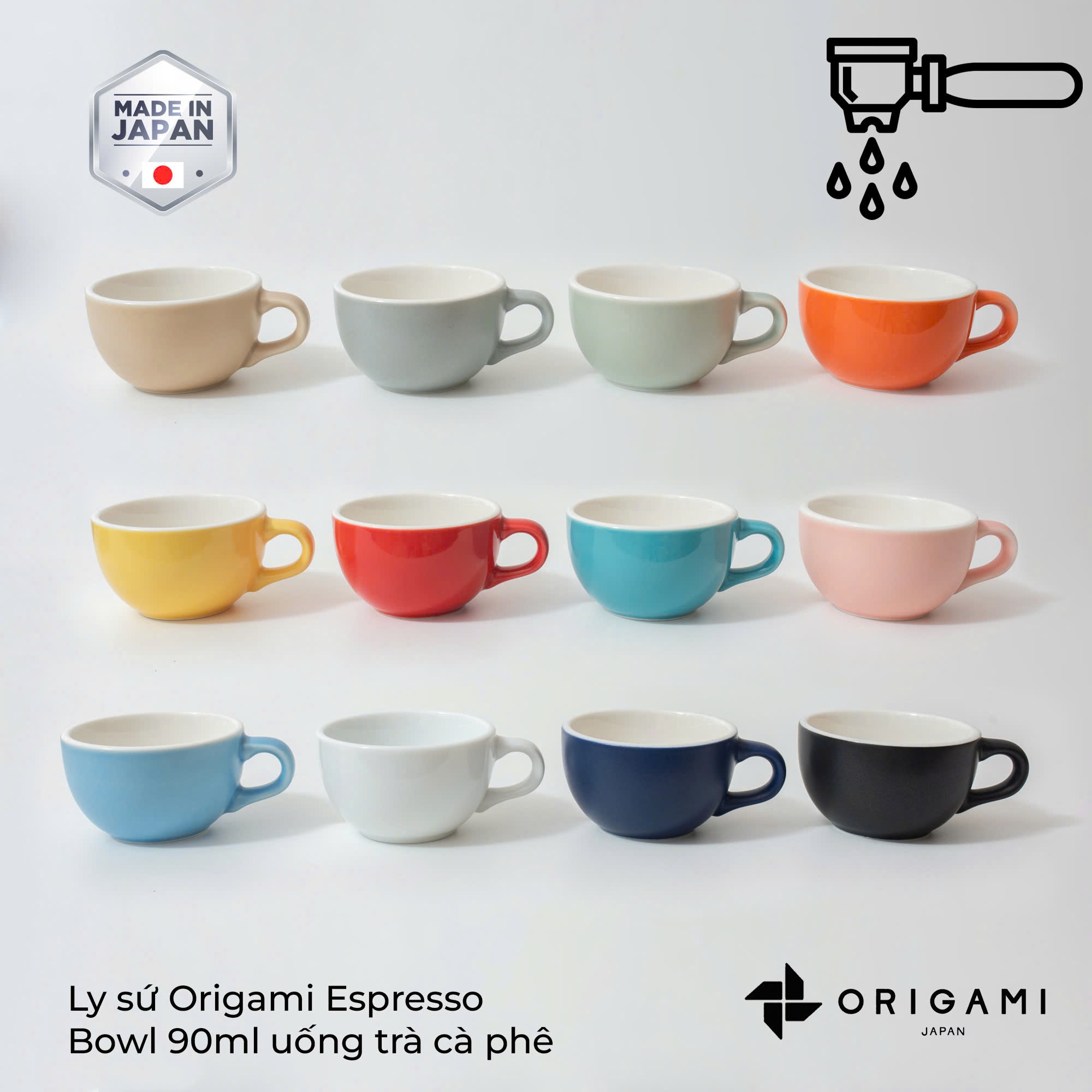 New 2024 Ly sứ Origami Espresso Bowl 90ml uống trà cà phê