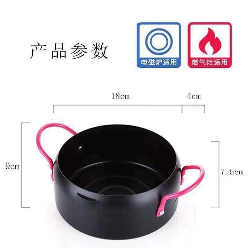 NỒI CHIEN RÁN ĐA NĂNG 18 CM + TẶNG VỈ GÁC RÁO DẦU