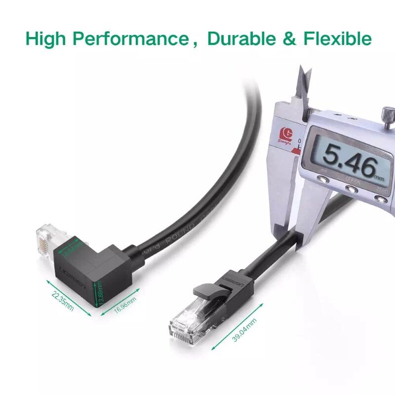 Ugreen UG30834NW115TK 2M màu Đen Cáp mạng CAT6 UTP 90 độ - HÀNG CHÍNH HÃNG
