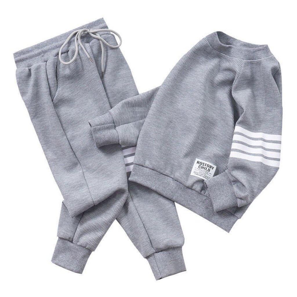 Bộ Thu Đông Cho Bé, Bộ dài tay bé trai 3 Vạch Chất Nỉ Da Cá Cho Bé từ 7-27kg BINBON KIDS
