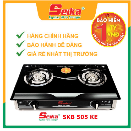 Bếp Gas Đôi Mặt Kính Seika - SKB 505 KE - Hàng Chính Hãng