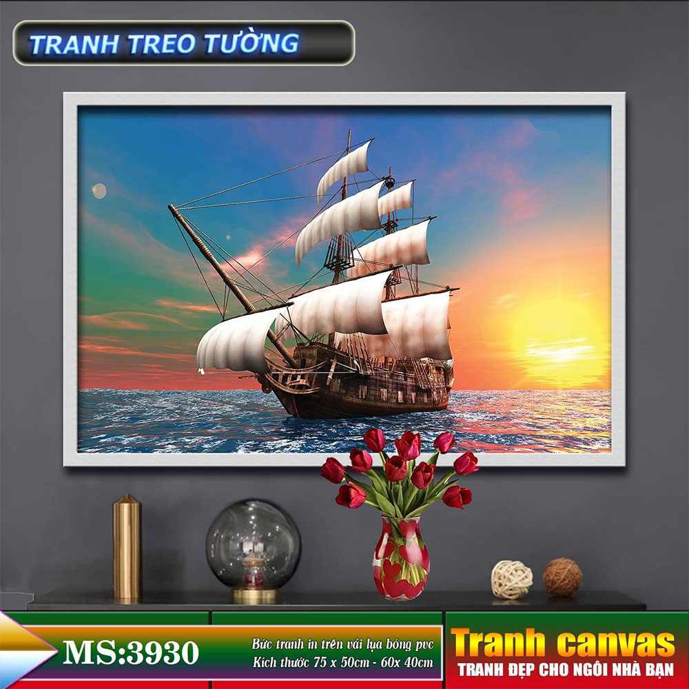 Tranh treo tường phòng khách, phòng ngủ - thuận buồm xuôi gió-3930L3