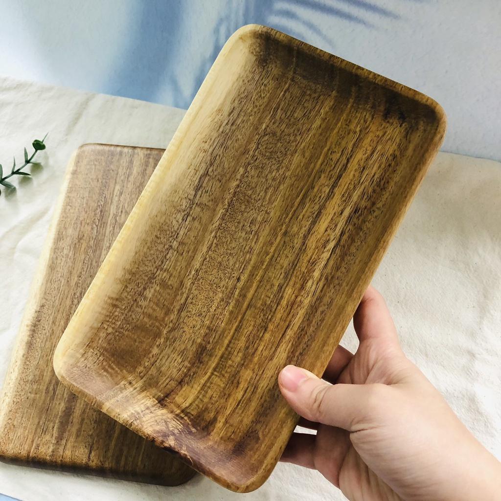 Khay/Đĩa Keo Vuông Tự Nhiên 25x15, Khay Gỗ Tự Nhiên, Đựng Thực Phẩm, Chụp Ảnh Trang Trí