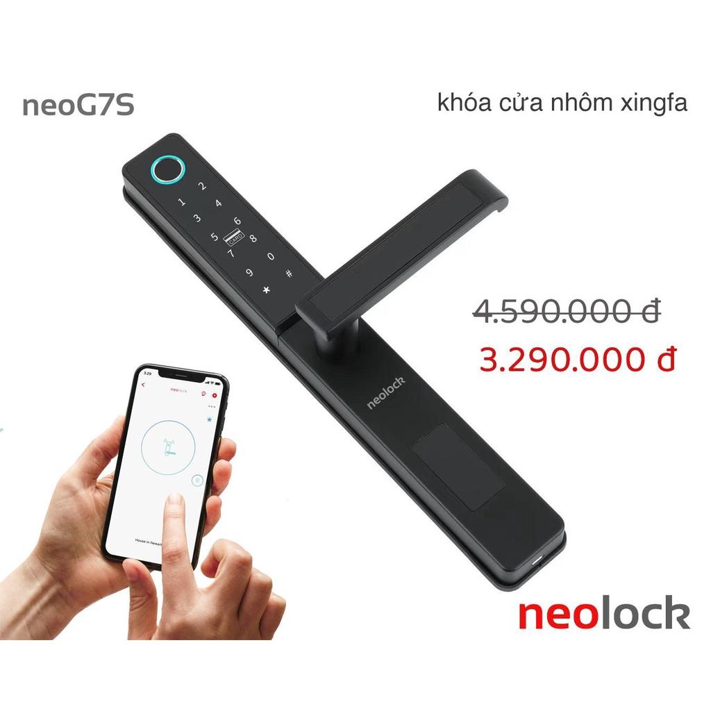 Khóa cửa nhôm xingfa, của sắt cổng lùa thông minh qua APP, vân tay, thẻ từ cấp mã từ xa cho homestay neolock neoG7S