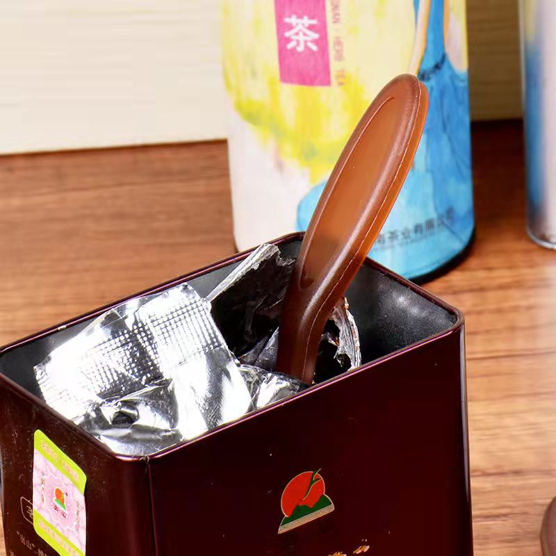 Combo muỗng múc trà cà phê và lon trà long tỉnh