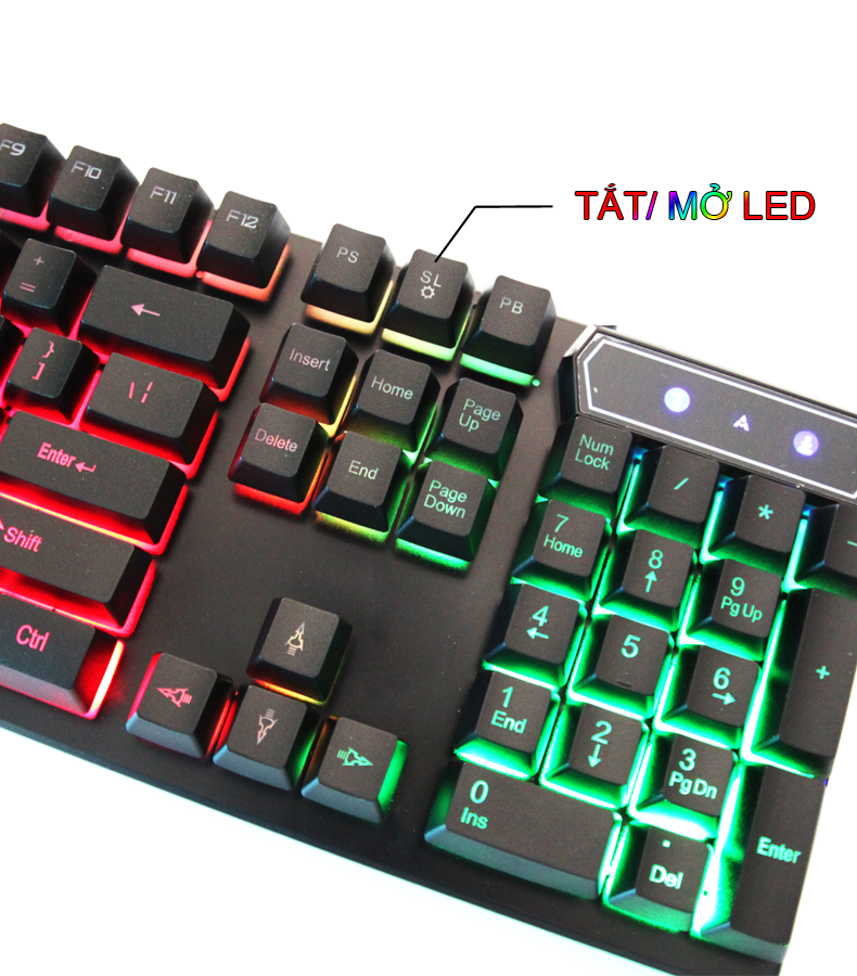Bộ bàn phím chuột HUYLONG HL-2145 giả cơ chuyên game đèn led 7 màu xuyên phím - HÀNG CHÍNH HÃNG
