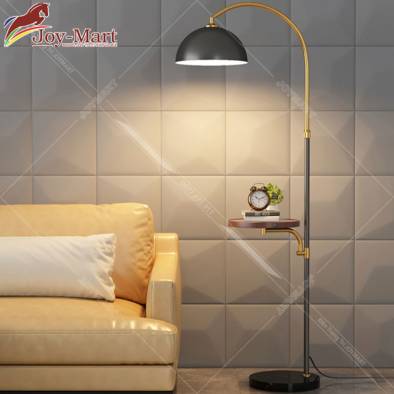 Đèn Cây Đọc Sách Hiện Đại - Đèn Sàn Hình Bán Nguyệt Trang Trí phòng Khách kèm Bóng Led Asia ML5111BK