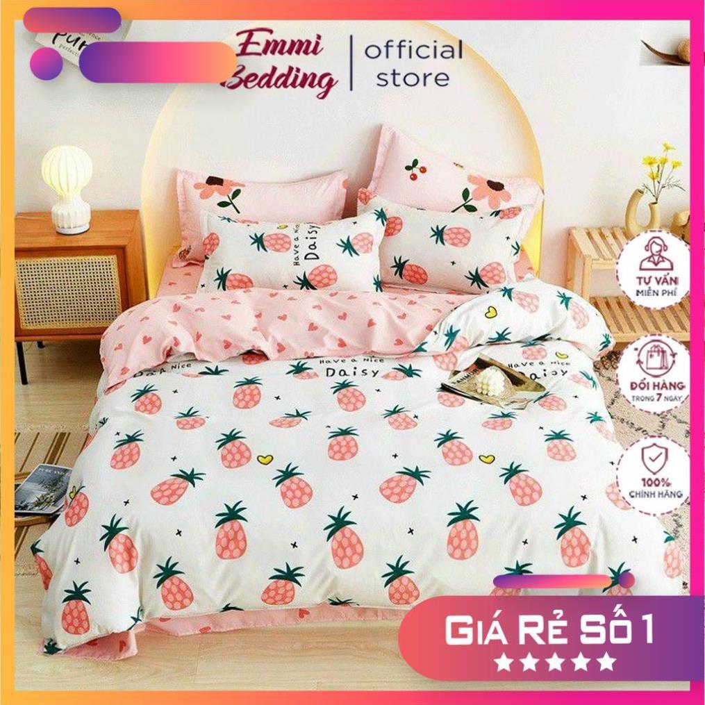 Bộ chăn ga, coton poly họa tiết xinh xắn Chăn ga Hàn Quốc đủ size miễn phí bo chun