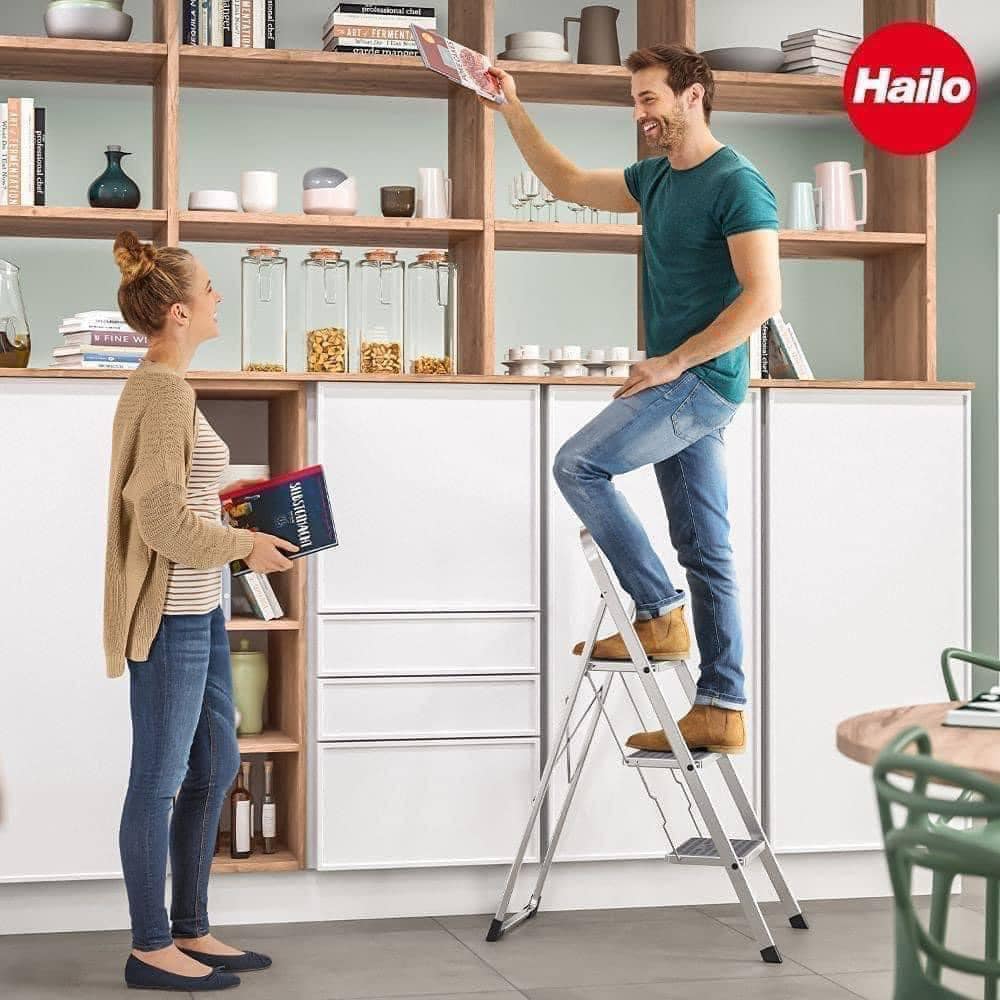 Thang nhôm 3 bậc Hailo K60 chịu tải trọng 150 kg