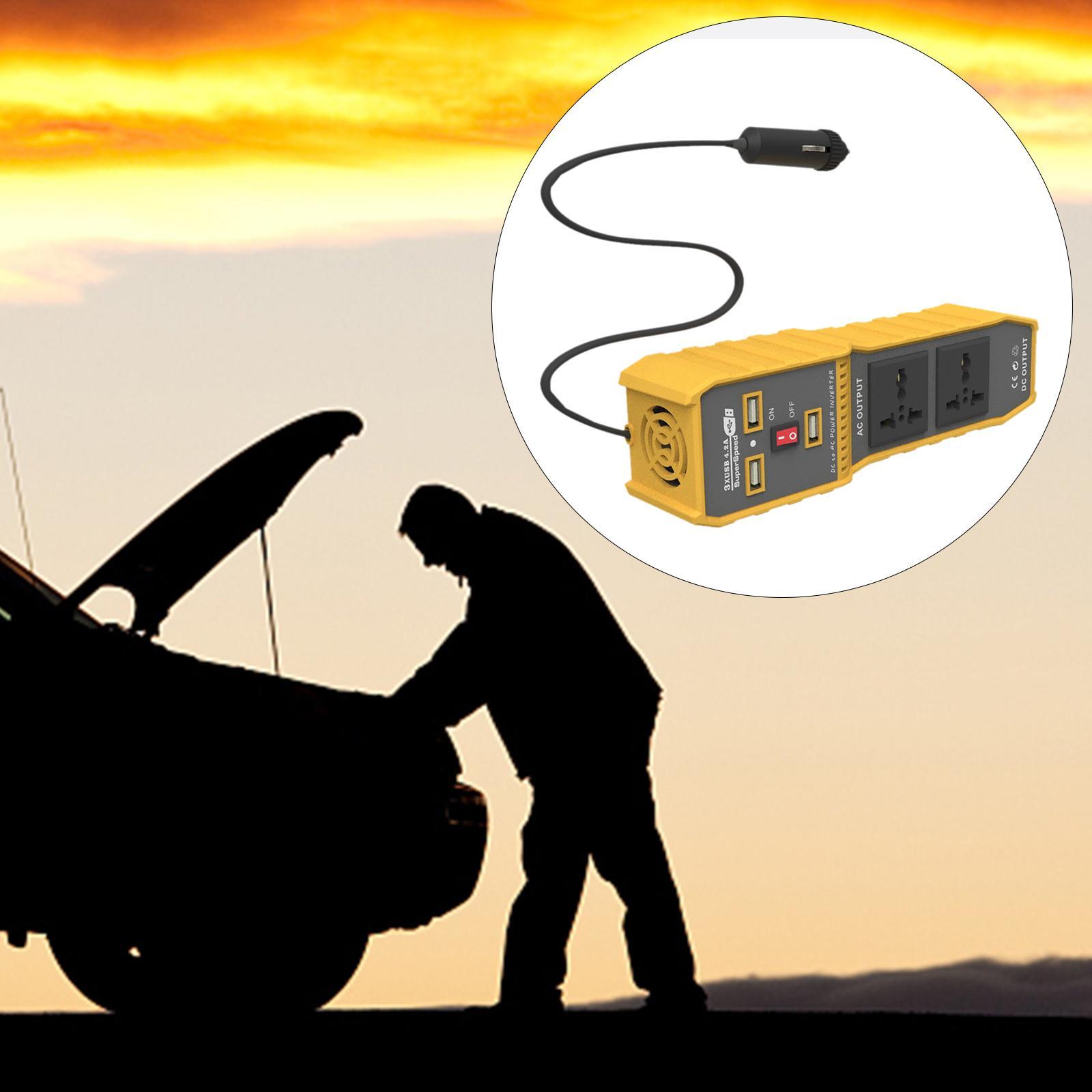 200W DC to Inverter Charger 3 Ports USB and 2 Outlets