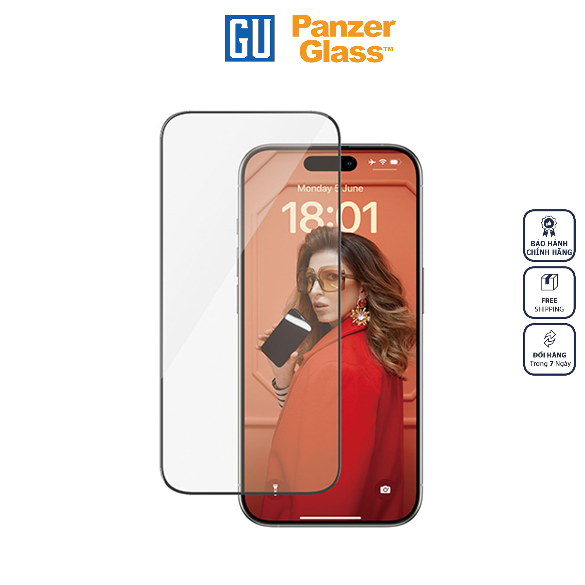 Kính Cường Lực PanzerGlass Clear Dành Cho Iphone 15 Pro Max Hàng Chính Hãng