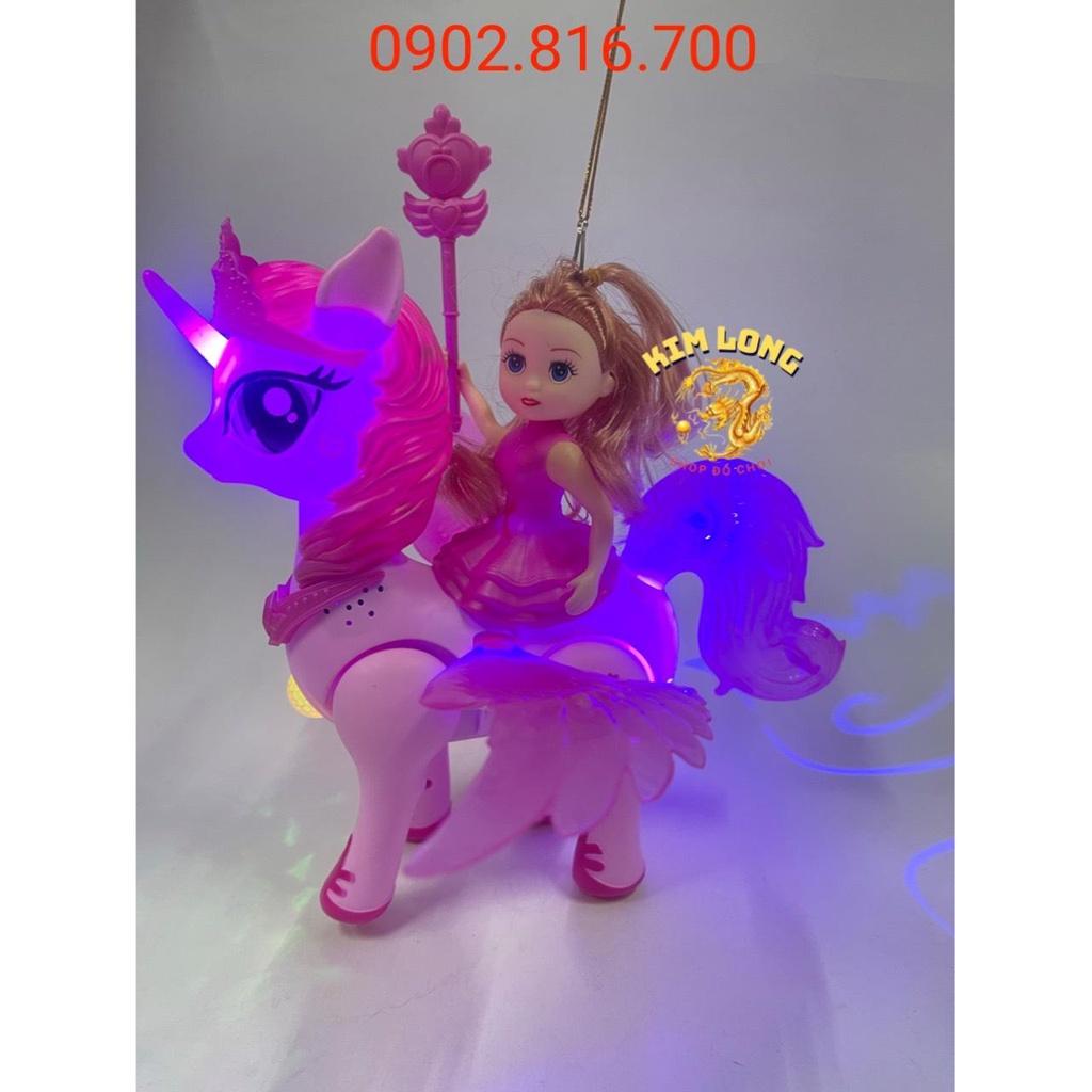 Đồ chơi lồng đèn trung thu cho bé gái hình ELSA NỮ HOÀNG BĂNG GIÁ VÀ BÚP BÊ CƯỠI NGỰA PONY tặng pin nhạc đèn