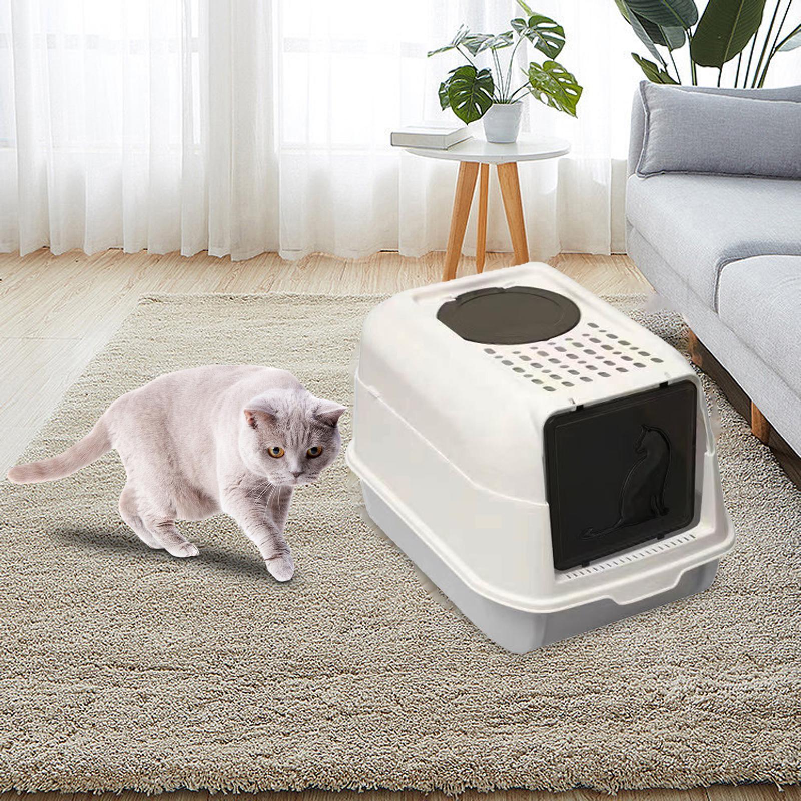 Enclosed Cat Litter Box Kitten Litter Litter Tray Detachable Litter Pan for Indoor