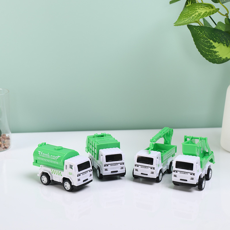 Bộ 6 Xe Môi Trường Mini Chạy Đà Bằng Nhựa Cho Bé