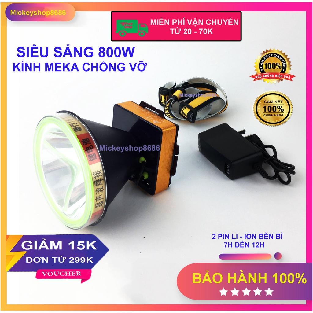 (CÓ SẴN) Đèn pin đội đầu siêu sáng A366 bóng led 800W, pin khủng, chống nước mưa ánh sáng trắng ánh sáng vàng