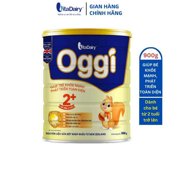 Sữa bột Oggi 2+ 900g giúp bé khỏe mạnh, phát triển toàn diện - VitaDairy