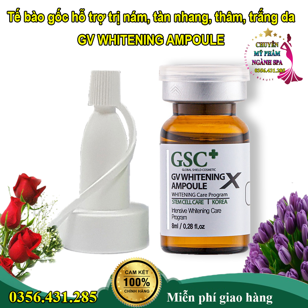 Tế bào gốc t rị nám, tàn nhang, t r ị thâm, làm trắng da Hàn Quốc GSC GV WHITENING AMPOULE