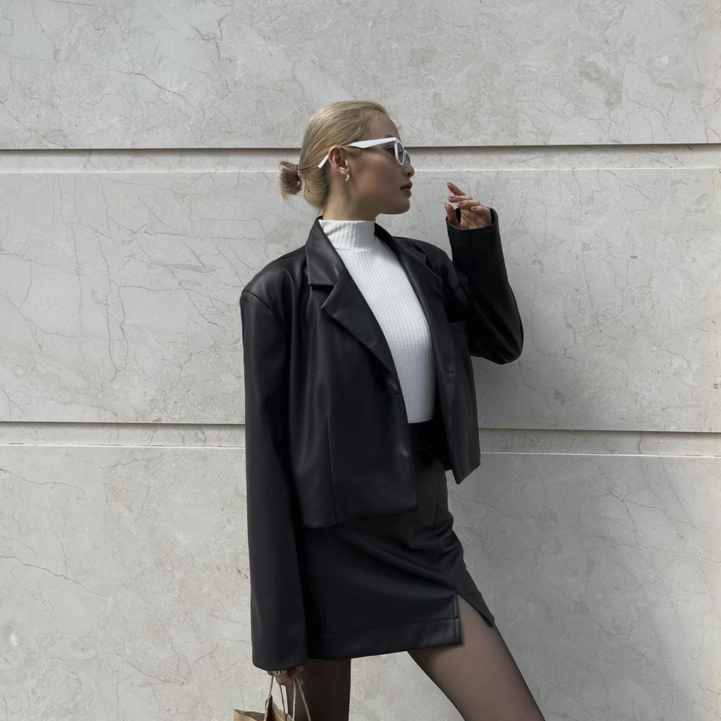 TATICHU - Áo blazer da đen - Leather blazer