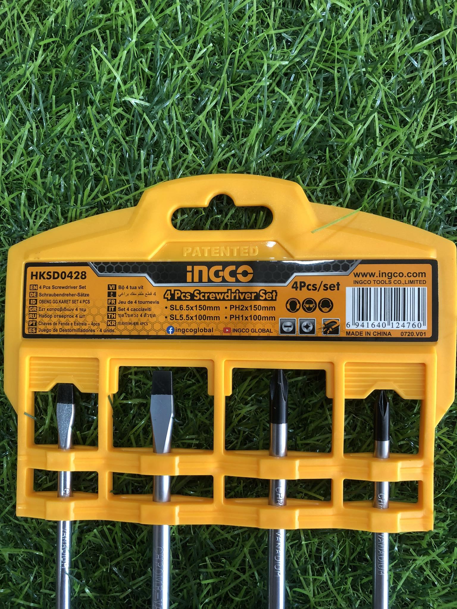 BỘ TUỐC NƠ VÍT BAKE VÀ DẸP 4 CHI TIẾT INGCO HKSD0428 - HÀNG CHÍNH HÃNG